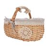 Wicker Picnic Basket with Removable Liner Hand Woven Empty Picnic Hamper Basket with Handle for