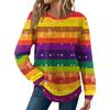Women's Fashion  Loose Long Sleeve Carnival Print  Round Neck Casual Top