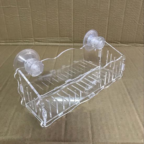 Portavaso per piante da acquario, sospeso, con ventose, in acrilico trasparente, per acquari