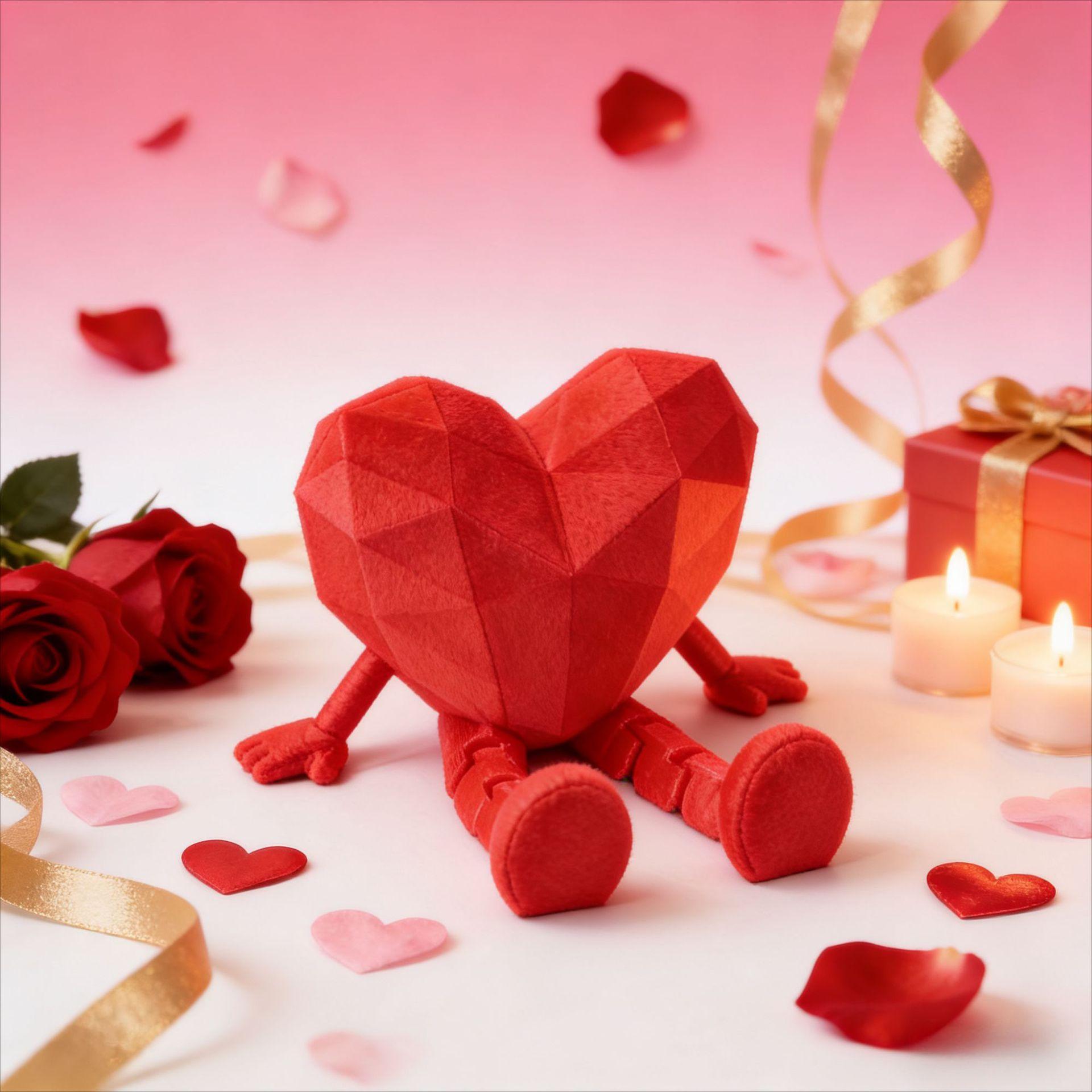 3D printed Valentine s Day gift, heart-shaped joint figurine, toy doll, creative craftwork