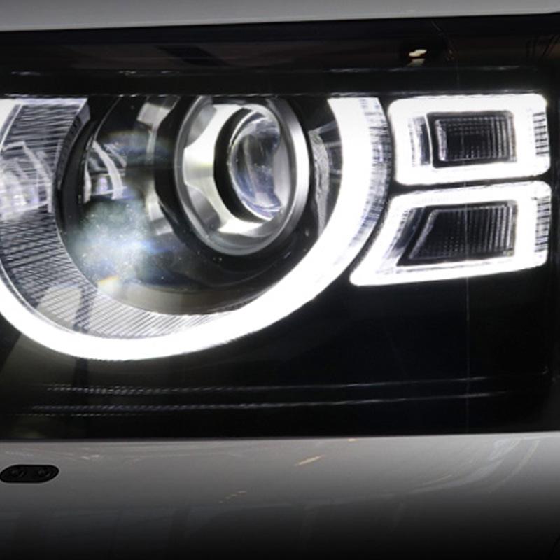 Land Rover Discovery 4 Defender-Style Headlight Assembly with LED Turn Signal & DRL (2010-2017 Models)