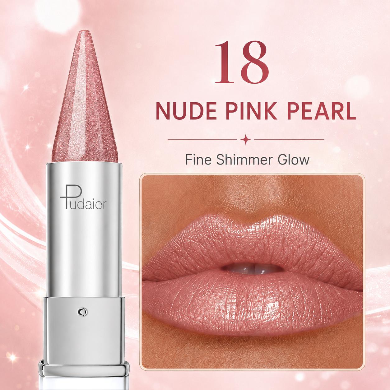 Shimmer Lipstick Fijne Glans Roze Nude Lippenbalsem Langdurig Hydraterende Parelmoer Lipgloss Waterdicht Dagelijkse Make-up Cosmetica Full Size&4g