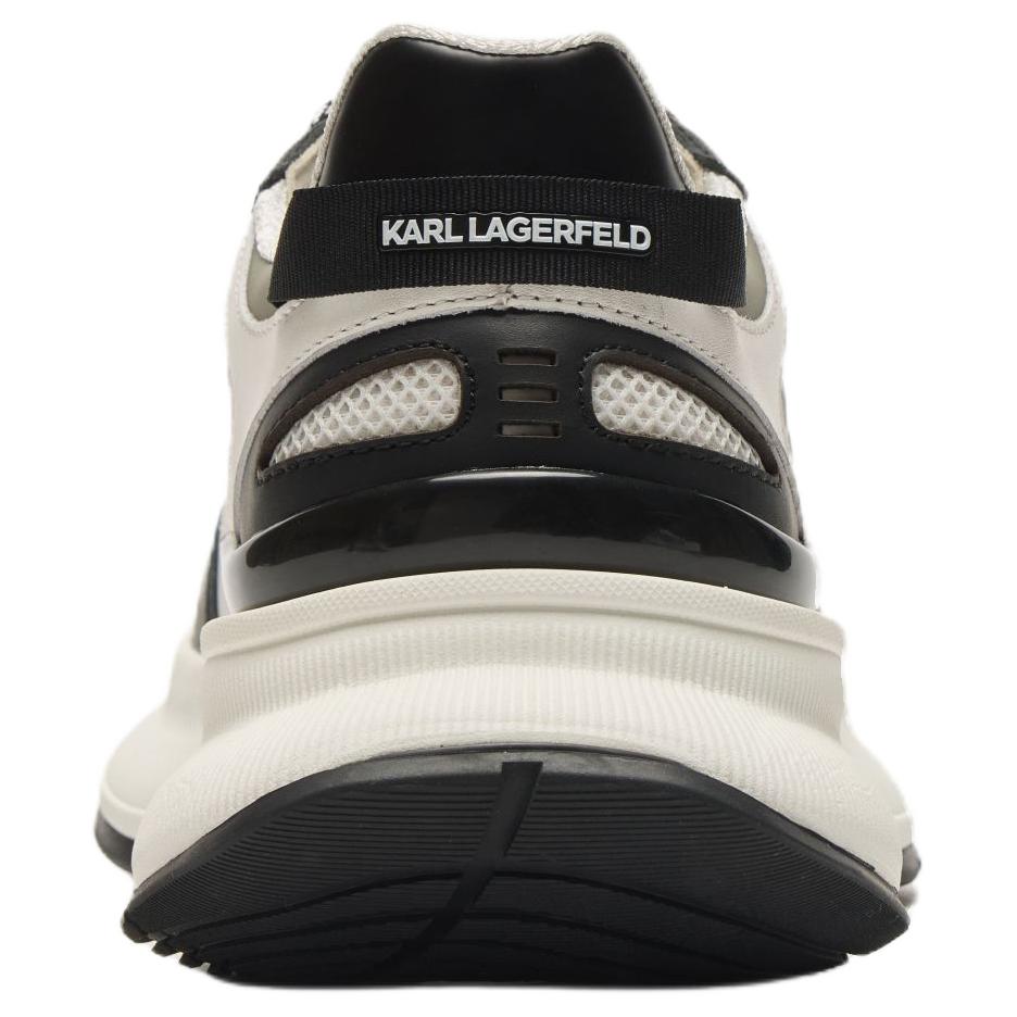 Karl Lagerfeld Outdoor Sports Fashion Versatile Ikonik Fabric Leather Round Toe Lace-Up Low-Top Dad Sneakers Men Sneakers Black White P2SC4501998