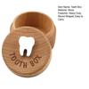 Wood Baby Teeth Box Round Small Heavy Duty Lost Tooth Keepsake Storage Saver Container Box Birthday Baby Shower Boys Girls Gift