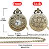 Vintage Hollowed-Out Clamshell Bronze Flower Carved Necklace Quartz Pocket Watch Fashion Jewelry Gift
