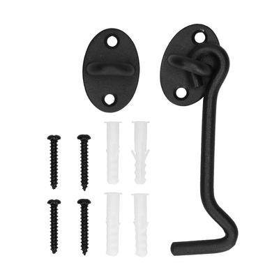 Barn Door Lock Stainless Steel Sliding Door Gate Latch Kit Hardware Accessory Black