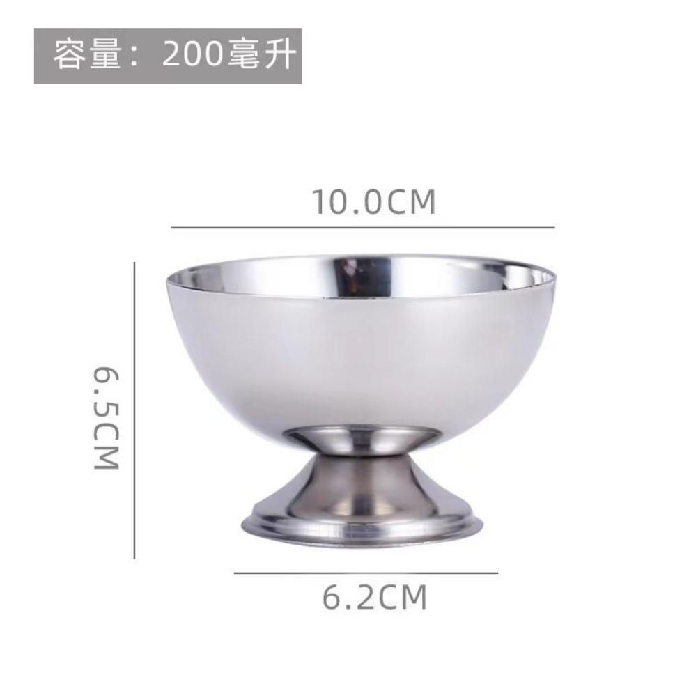 Industrial Style Ramen Bowl Stainless Steel Short Footed Fruit Bowl Yogurt Ice Cream Pudding Cup Home Dessert Cups Kitchenware