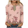 Women's 3D Printed Retro Floral Print T-shirt Fashion Long Sleeve Round Neck Regular Tops Holiday Weekend Spring Autumn