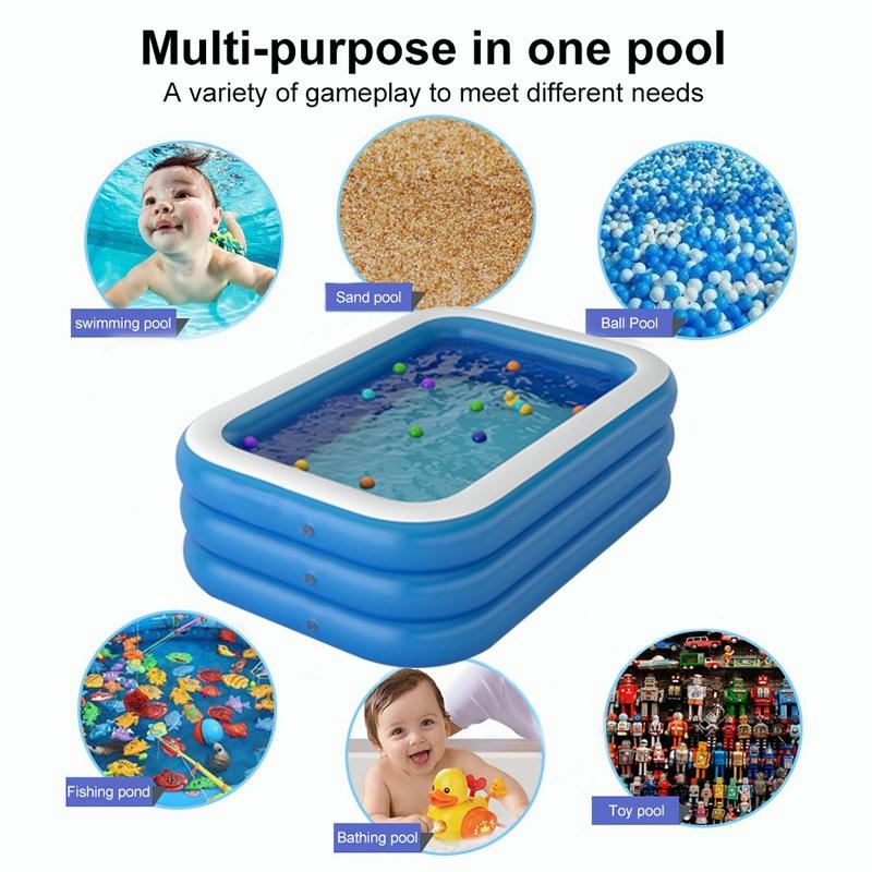 Baby Swimming Pool Inflatable Secure Design Kids Splash Pad Air Pump Included