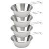 4Pcs Camping Bowls 300ml Stainless Steel Foldable Handle Widely Used Stainless Steel Bowls for Camping Hiking Outdoor