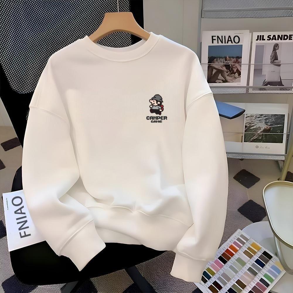 Men s Loose Fit Crew Neck Long Sleeve Hoodie - New Autumn/Winter Casual Trend M for 95-120 jin