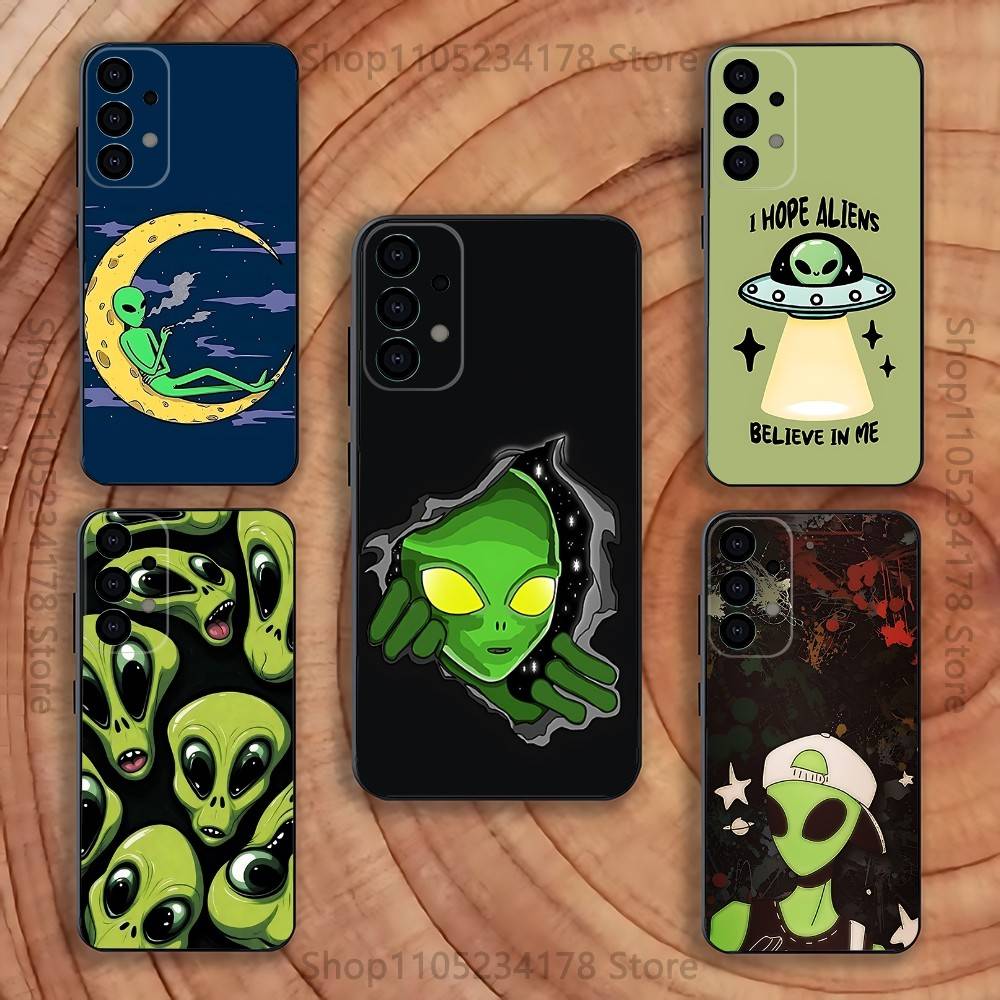 Singular Space UFO Alien Phone Case for Samsung S Series S21 S22 S23 S24 S25 FE Plus Ultra TPU Soft To Skin-friendly Case