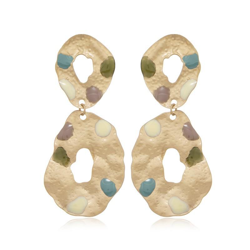 Personalized Creative Color-Block Fashion Stud Earrings for Women