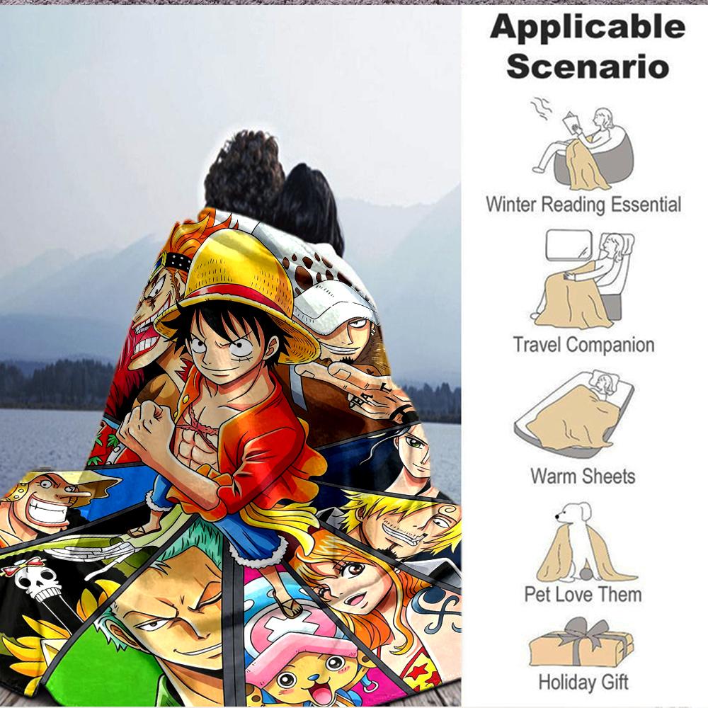 1Pc One Piece Adventure Blanket Soft And Comfortable Casual Warm Camping Travel Christmas Halloween Xmas Gift M92481
