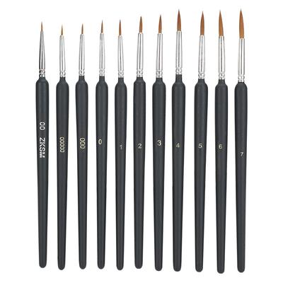 11pcs Painting Brush Weasel Hair Stroke Edge Drawing Tool Art Supplies for Watercolor Gouache Oil
