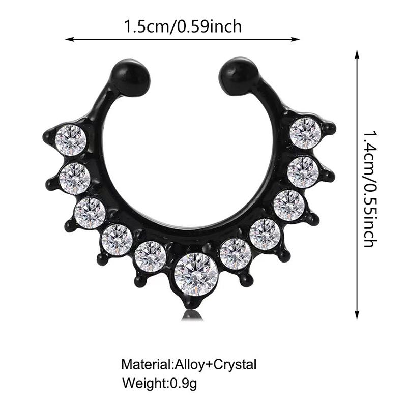 1 Pcs Fake Piercing Nose Ring For Women Clip Septum Rock Hip Hop Punk  Body Jewelry Fake Perforation Nose Studs