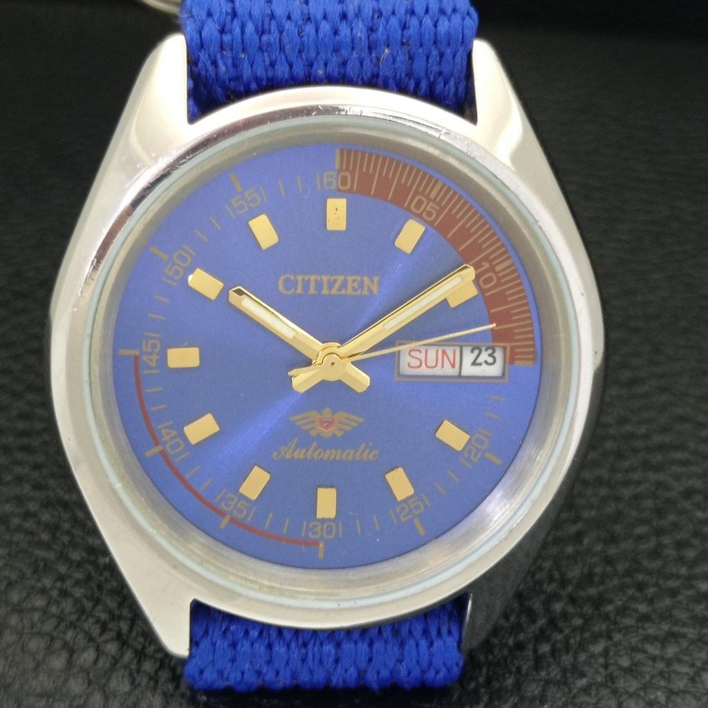 CITIZEN AUTOMATIC 8200 VINTAGE JAPAN MENS BLUE COLOR DIAL WATCH a500238-2 R151b-a500238