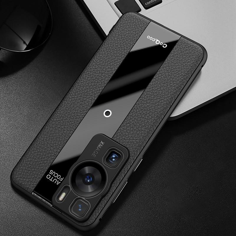 Q.COO For Huawei P60/P60 Pro Fall Proof Case PU Leather+TPU+Acrylic Phone Shell