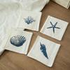4 pièces sous-verres rustiques en coton, dessous de verre tissés à carreaux brodés à la main pour tasses à café et à thé, protège-table lavable résistant à la chaleur pour la maison