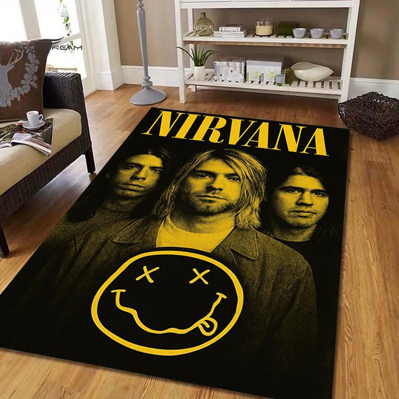 Smiley Nirvana Style Crystal Velvet Rug, Soft Anti‑Slip Crystal Velvet Carpet for Living Room Bedroom Home Decor