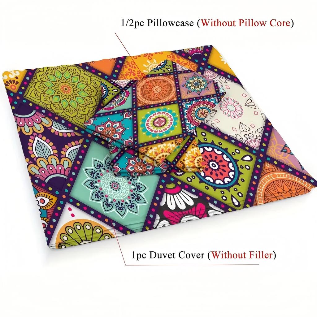 Motor Pull Pattern Grid 3D Printed Duvet Cover Set Bohemian Style Bedding Set Soft Comfortable Polyester Quilt Cover Pillowcase