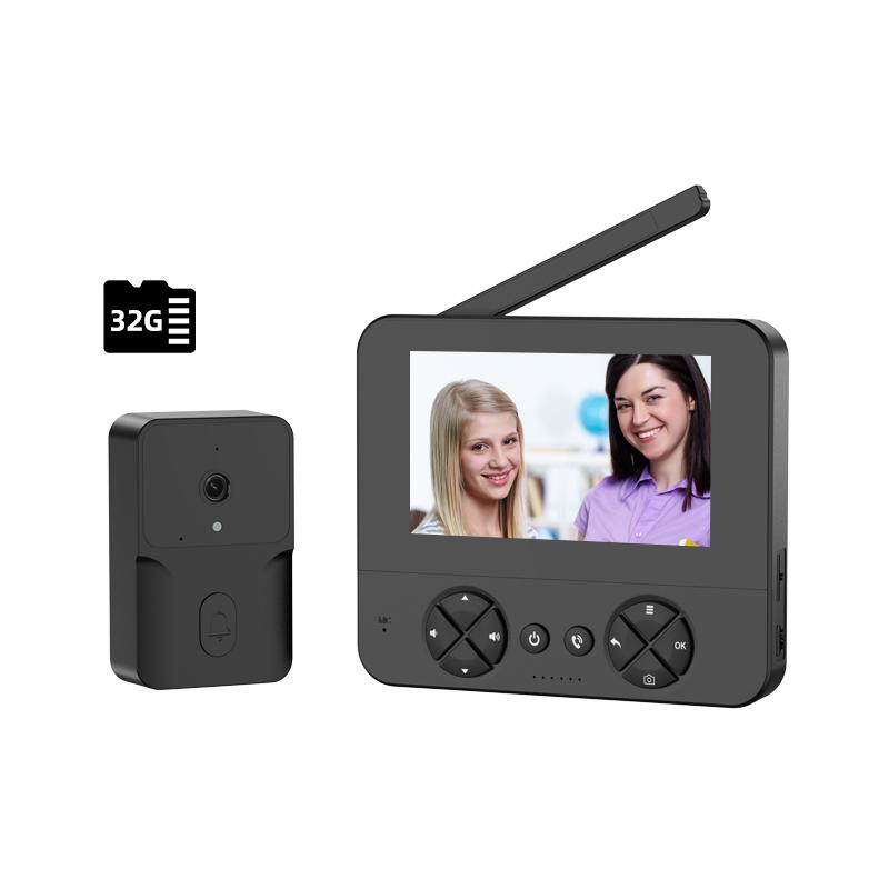 4.3 "Upgraded two-way wake-up infrared night vision video doorbell can be installed with indoor and outdoor electronic doorbells