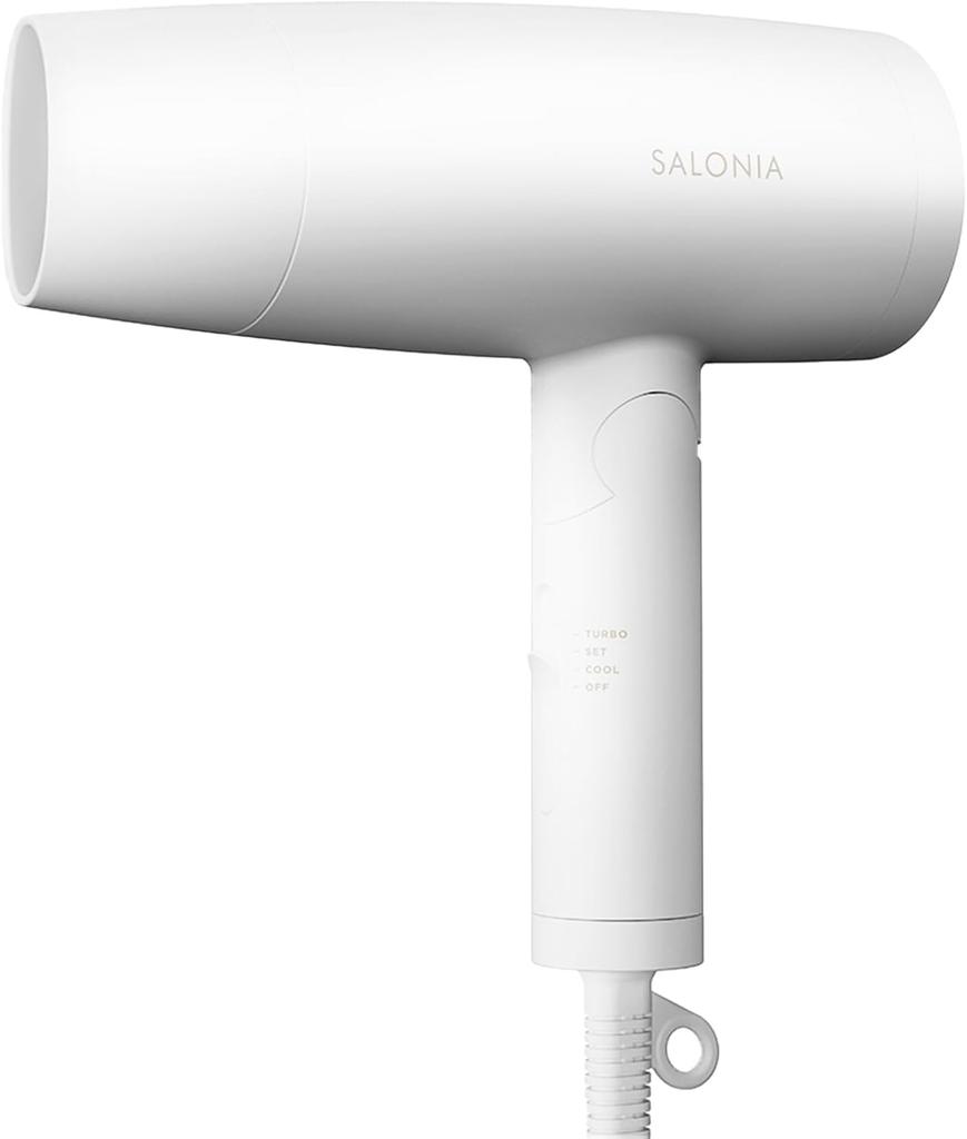 SALONIA Speedy Ion Hair Dryer, High Airflow, Fast Drying, Lightweight, Negative Ion Hair Dryer, SL-013WH, White