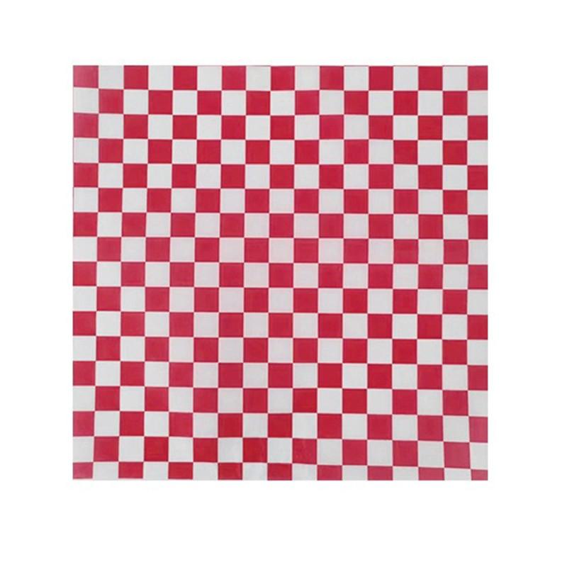 50 Stück 18x18cm Quadratische Ölbeständige Papiere Klassisches Karomuster Backen Kuchen Brot Sandwich Verpackung Ölabsorbierende Gebäckunterlagen