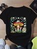 Aesthetic Frog Mushroom Graphic T-Shirt Retro Forest Life Tee Summer Short Sleeve Casual Harajuku Style Women Top