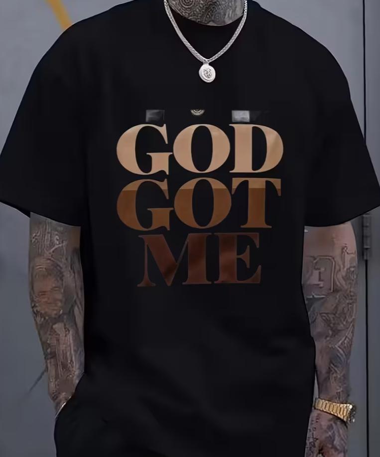 Tshirt Featuring Gradient Design With God With Me Made From This Casual Roundneck Tee Light Dark Brown Holiday Gift For Unisex