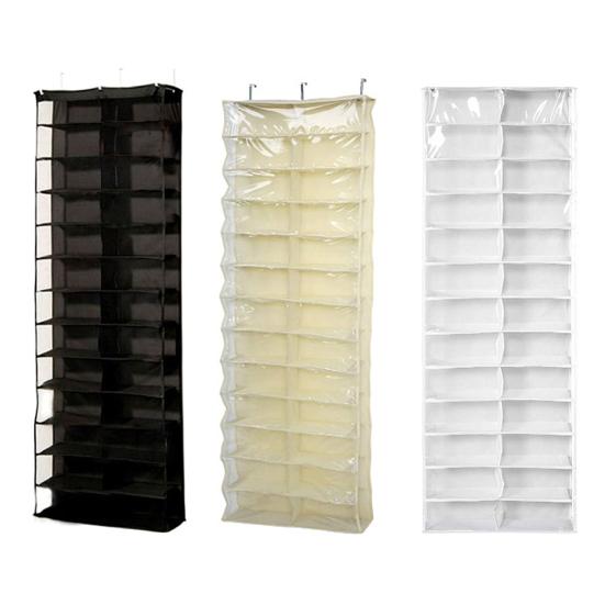 Over The Door Shoe Rack Hanging Shoe Organizer with 26 Large Pockets Foldable Over-the-Door Storage Bag for Closet Door Dormitory