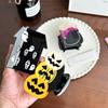 Eyecatching Aesthetic Dark Hair Clips Featuring Spooky Ghosts And Pumpkins Halloween