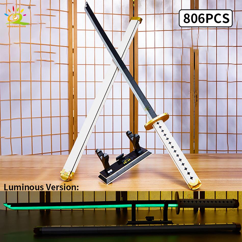 Samurai Sword Building Blocks Ninja Blade Katana Japanese Anime Butterfly Nichirin Knife Bricks Children Toys for Adult