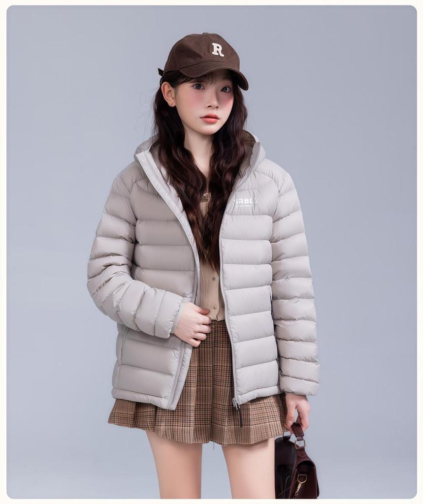 2025 Women's Lightweight Ribbed Down Jacket - Three-Proof, 90% White Duck Down, Winter Outerwear