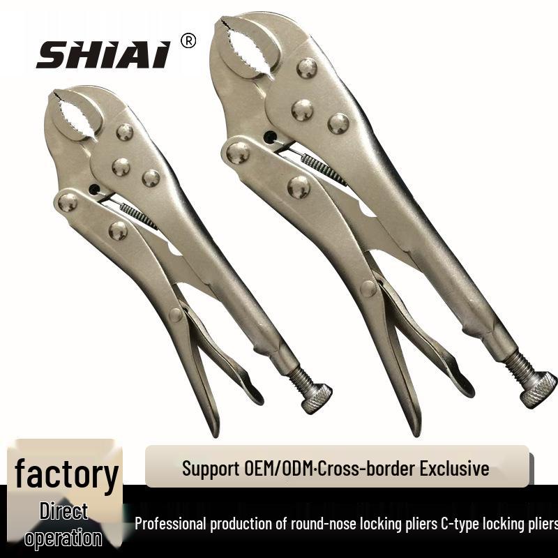 Multifunctional 10/7-inch Non-slip Chrome-Vanadium Steel C-Clamp Durable Round Jaw Locking Pliers Round Jaw 5-inch Locking Pliers