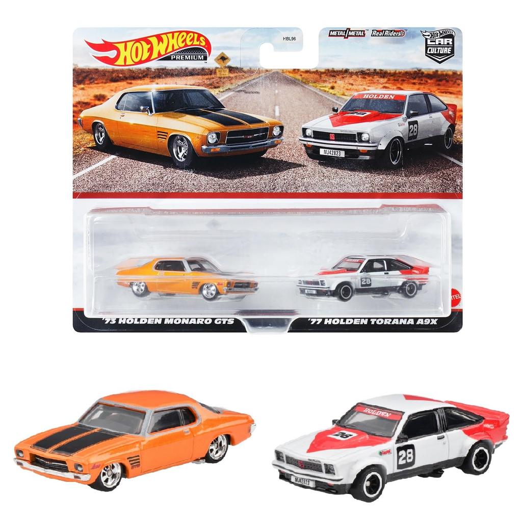 Hot Wheels Premium 2-pakning Holden Monaro GTS Holden Torana A9X år gammel og HKF50 '73 / '77 [3 opp]