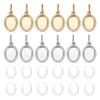 12Pcs 2 Colors 304 Stainless Steel Pendant Cabochon Settings, with Jump Rings, Oval, Mixed Color, Tray: 8x6mm, 12x8x2mm, Hole: 4mm, 6pcs/color