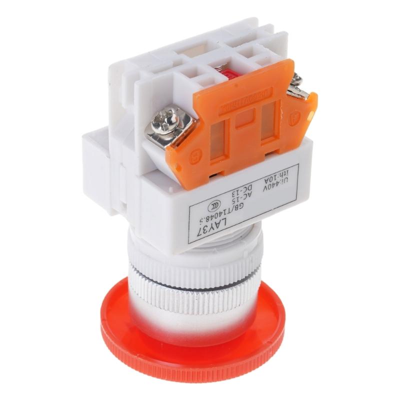 Light Mushroom Emergency Stop Push Button Switches Illuminated Shut Estop Button 1 NC 1 NO 660V 10A