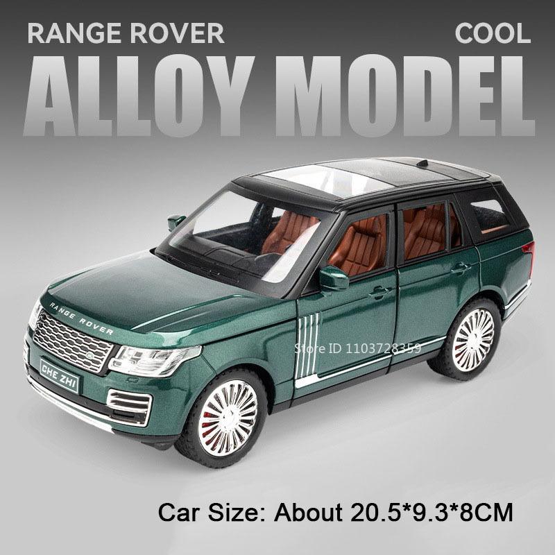 1:24 Scale Land Rover Defender Range Rover Shock Absorption Pull Back Doors Opened Off-road Metal Cars Models for Boys Gifts