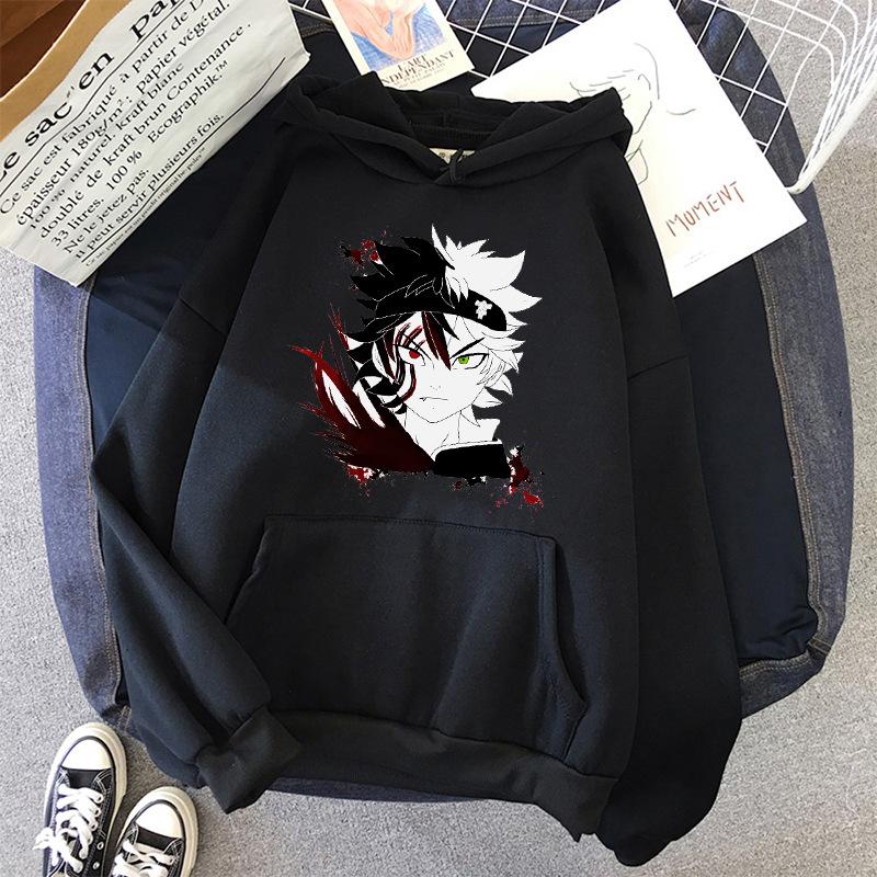 

Одежда из аниме «Чёрный клевер» с принтом Асты, мужские и женские худи, модный популярный свитшот, Харадзюку, унисекс, уличная одежда, топы XS
