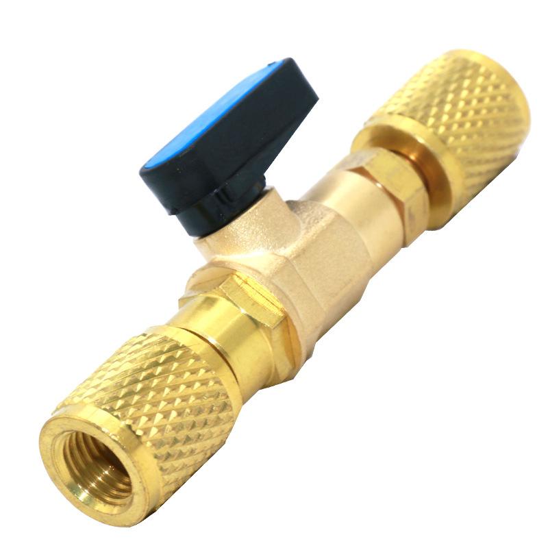 1 Piece Air Conditioning Diy Accessories Brass Refrigeration Ball Valve Adapter Refrigerant Ball Valve Connector G1/4''