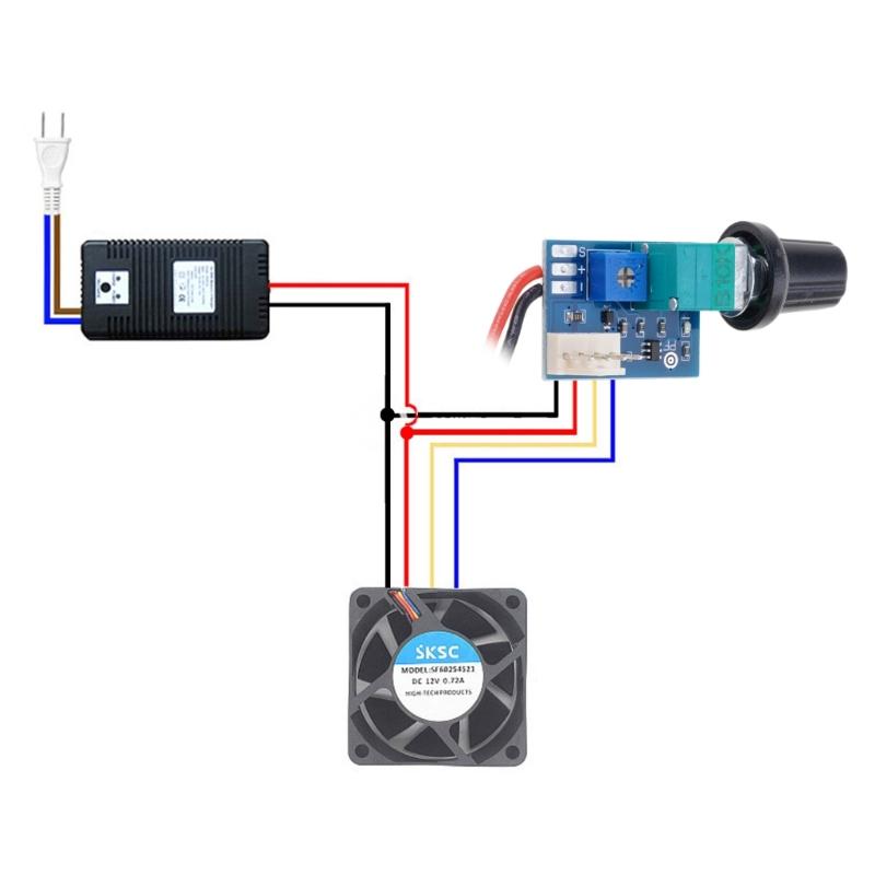 Fan Governor PWM Fan Speed Controller 12V 4 Pin Low Power PWM Speed Control Switch with Knob Adjustable Fan Regulator
