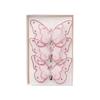 Set of 3 Glitter Butterfly Christmas Ornaments Clip-On Decorative Artificial Butterflies for Tree and Holiday Scene Decoration