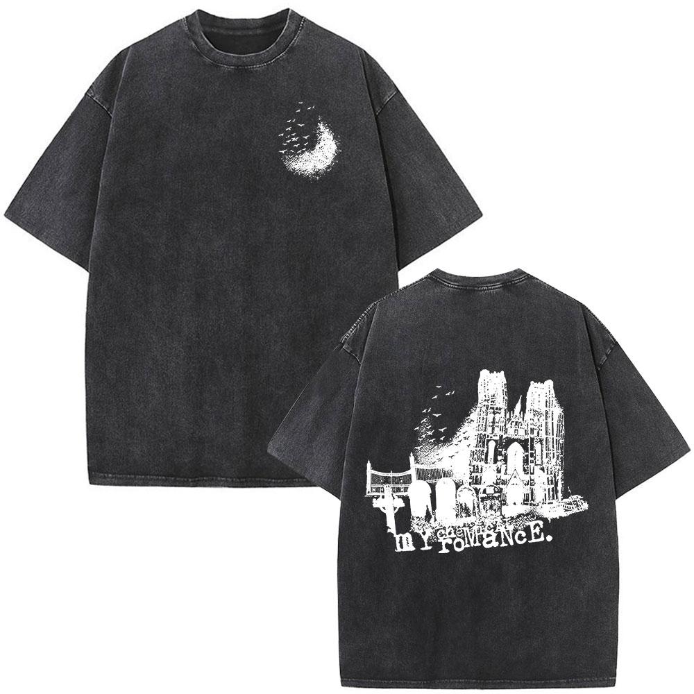 Koszulka Vintage Washed Zespół Rockowy My Chemical Romance Three Cheers for Sweet Revenge Koszulki Gotyckie Męskie Damskie Odzież Koszulki