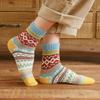 5 Pairs Winter Warm Crew Socks for Women Thick Mid-Calf Knitted Socks Retro Ethnic Style Socks for Christmas Gifts