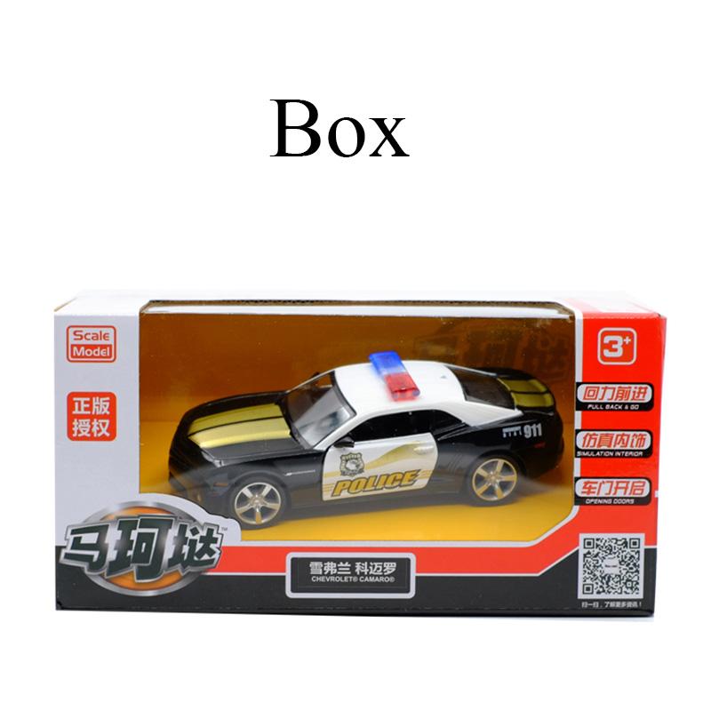 1/36 Scale Camaro Police Toy Car Sports Car Alloy Diecast Car Model Toy with Pull Back for Kids Gifts Toy Collection