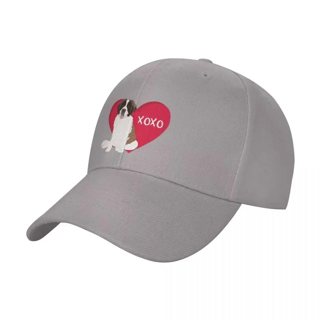 Valentines Day Saint Bernard Love Xoxo Baseball Cap Mountaineering Fashionable Fishing Hat Caps For Women Mens