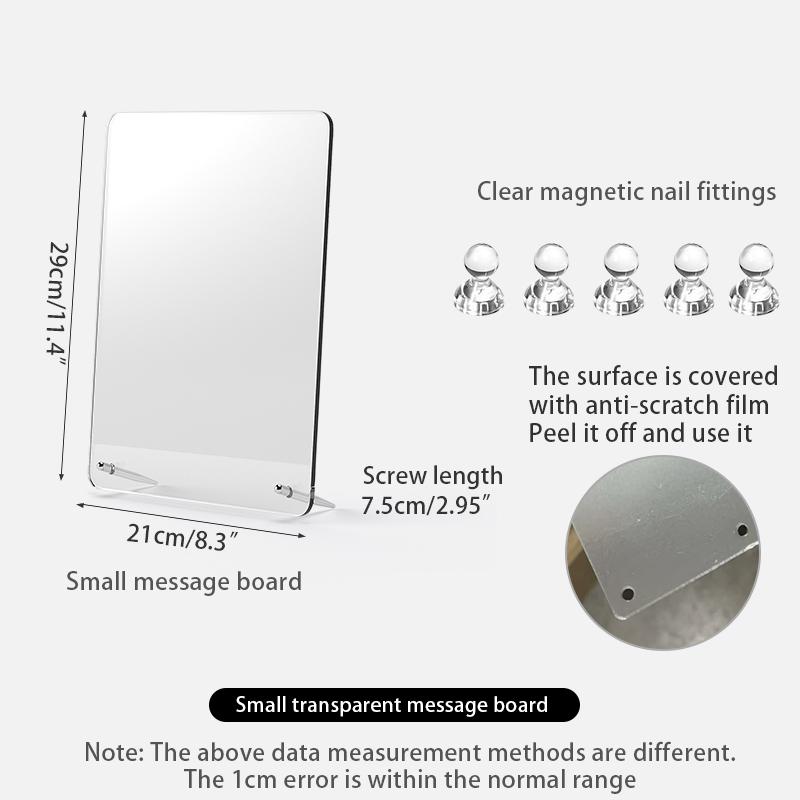Desktop message board Acrylic transparent notepad Office memo board can be written home memo board magnetic desktop board