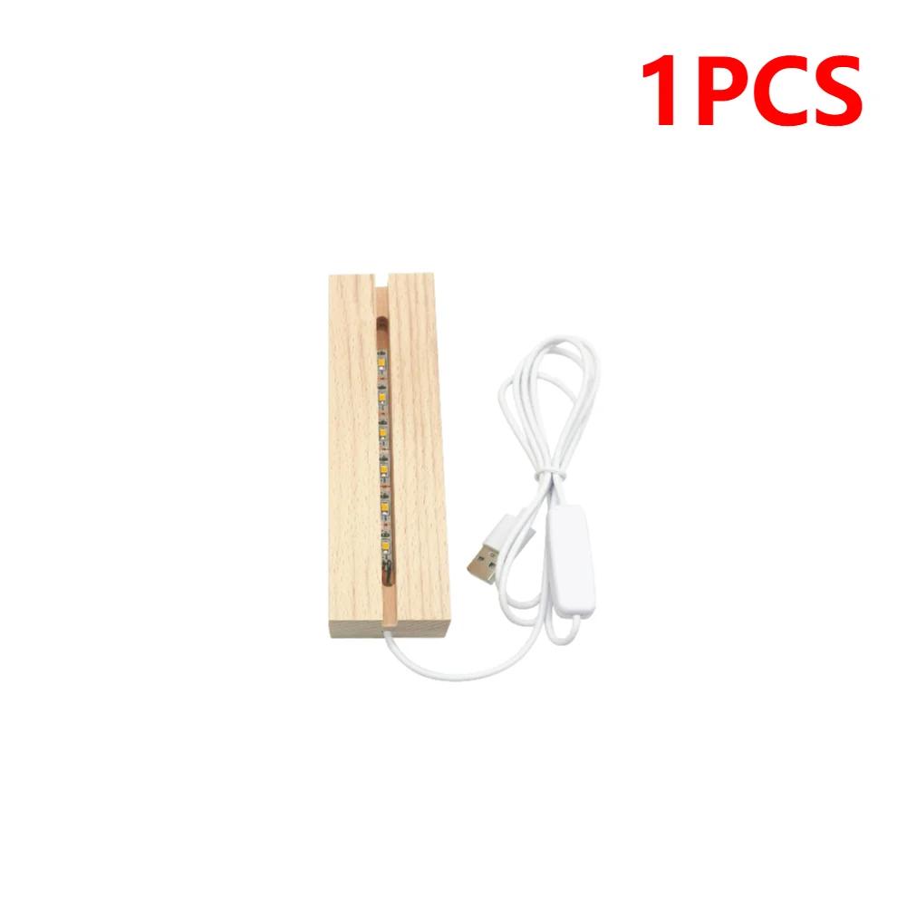 

1-10 шт. Светодиодная деревянная подставка для дисплея, хрустальная деревянная подставка с подсветкой, акриловая основа для световой пластины, деревянная USB-основа для светильников для смолы