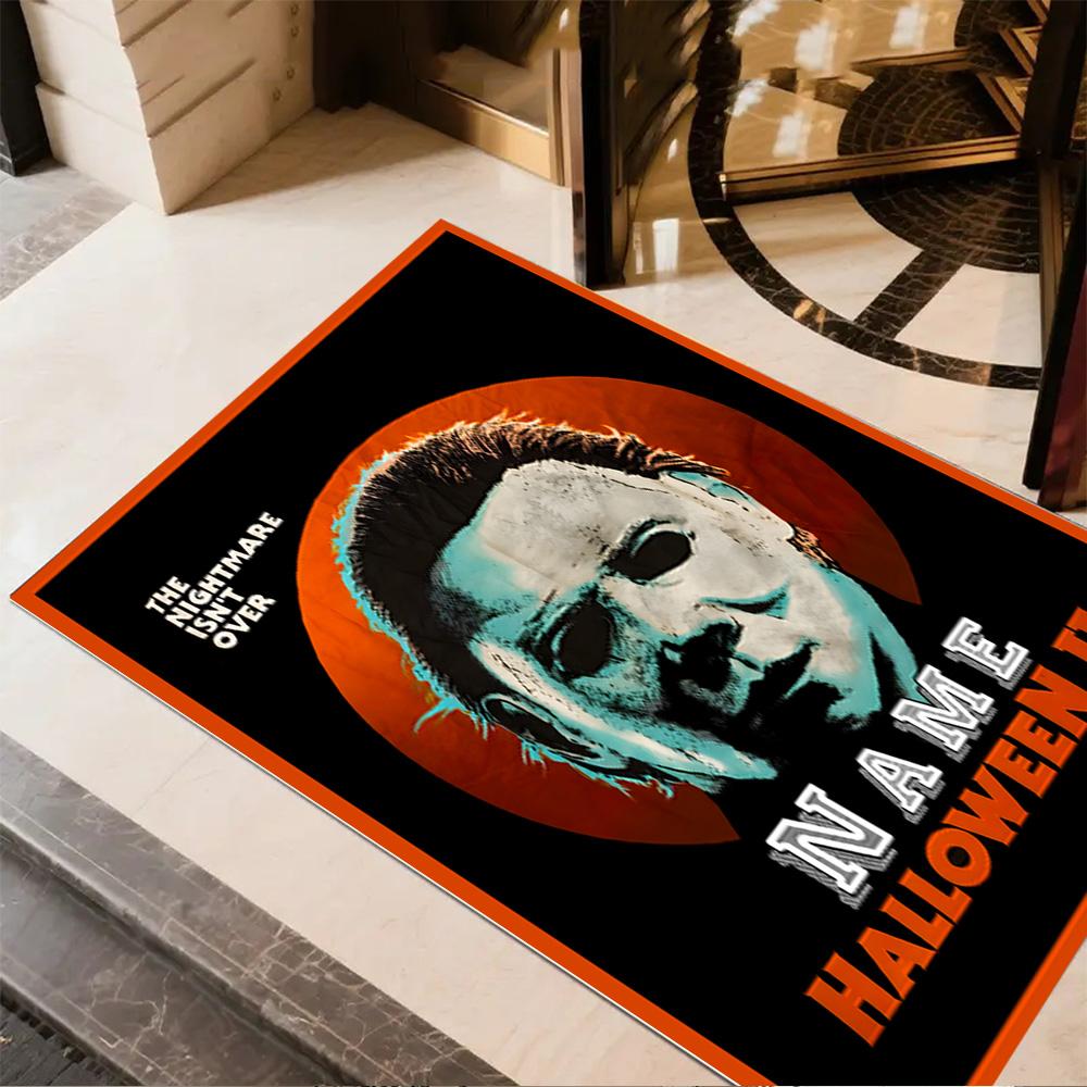 Halloween Horror Movie Poster Customize Text Carpet Perfect for Kitchen Dormitory Decorate room Outdoor Anti-slip Rug Decorate Offices